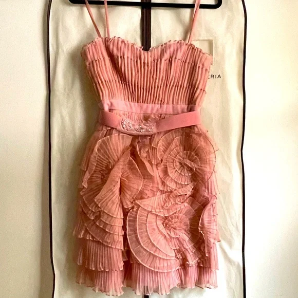 BCBGMaxAzria | Dresses | Bcbgmaxazria Floral Pleated Cocktail Dress Prom  Wedding And Special Occasion | Poshmark